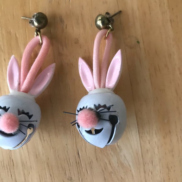 Bunny Rabbit Earrings Posts Vintage Easter - Picture 5 of 10